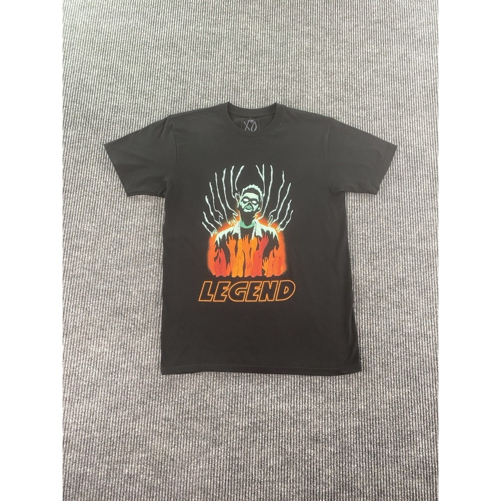 The Weeknd Shirt Men Medium Black Cotton Legend World Tour Graphic Logo Crew